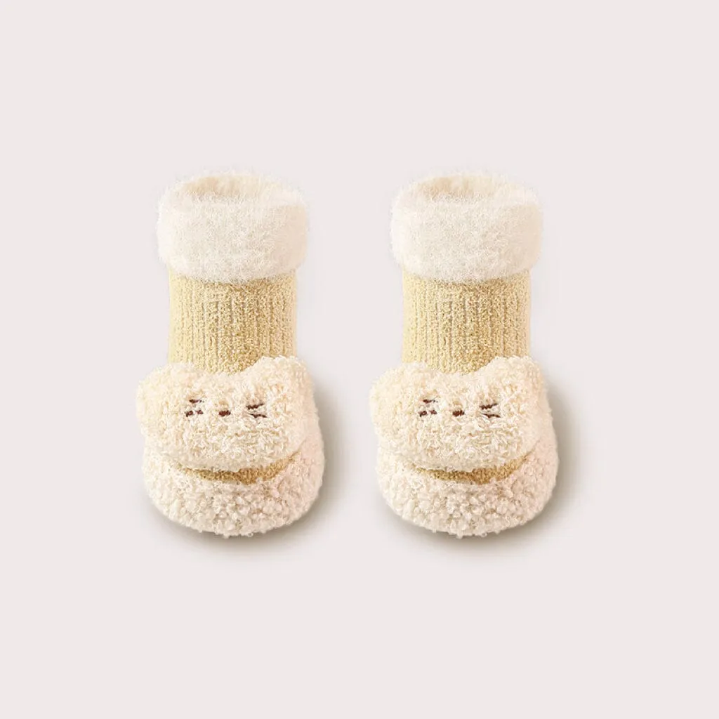 3D Animal Cozy Fleece Baby Walking Socks