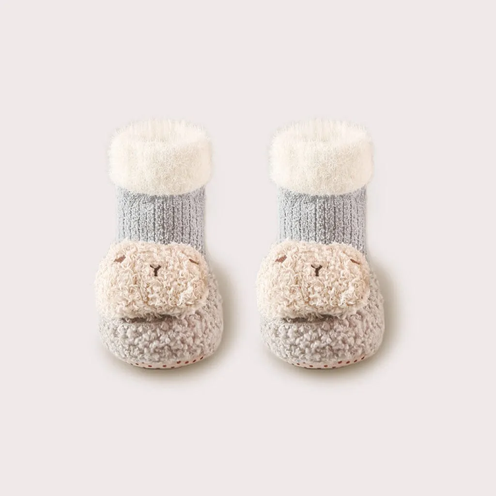 3D Animal Cozy Fleece Baby Walking Socks