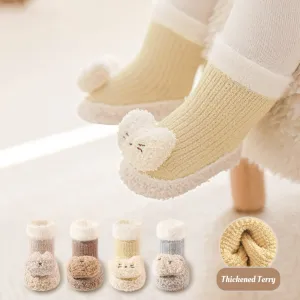 3D Animal Cozy Fleece Baby Walking Socks
