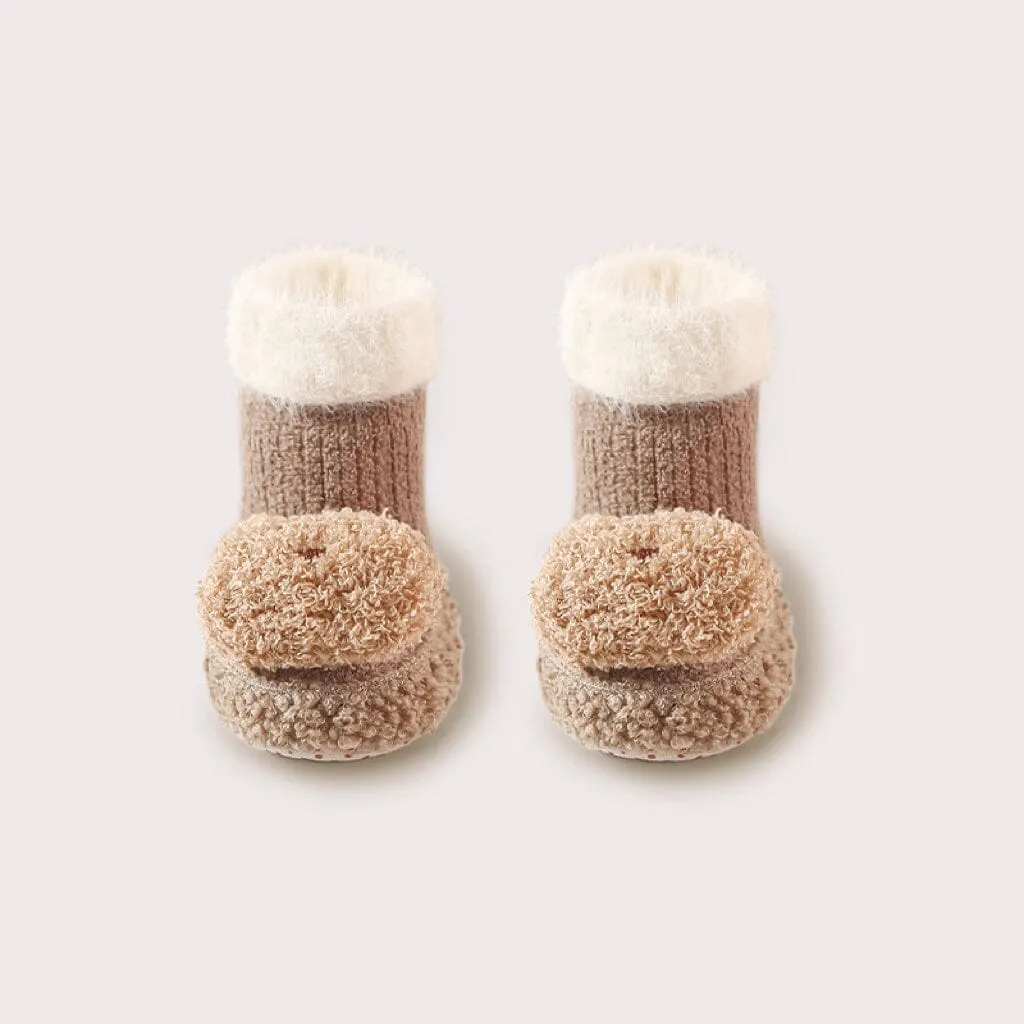 3D Animal Cozy Fleece Baby Walking Socks