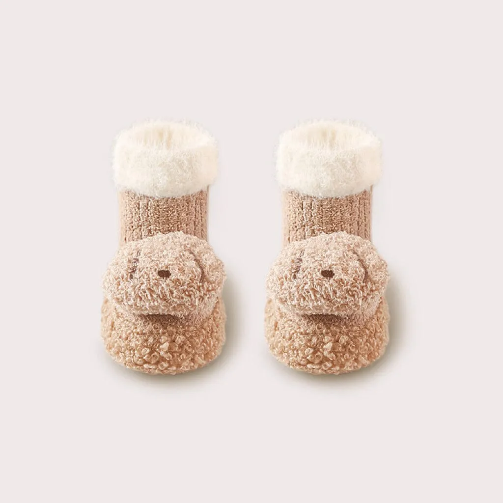 3D Animal Cozy Fleece Baby Walking Socks