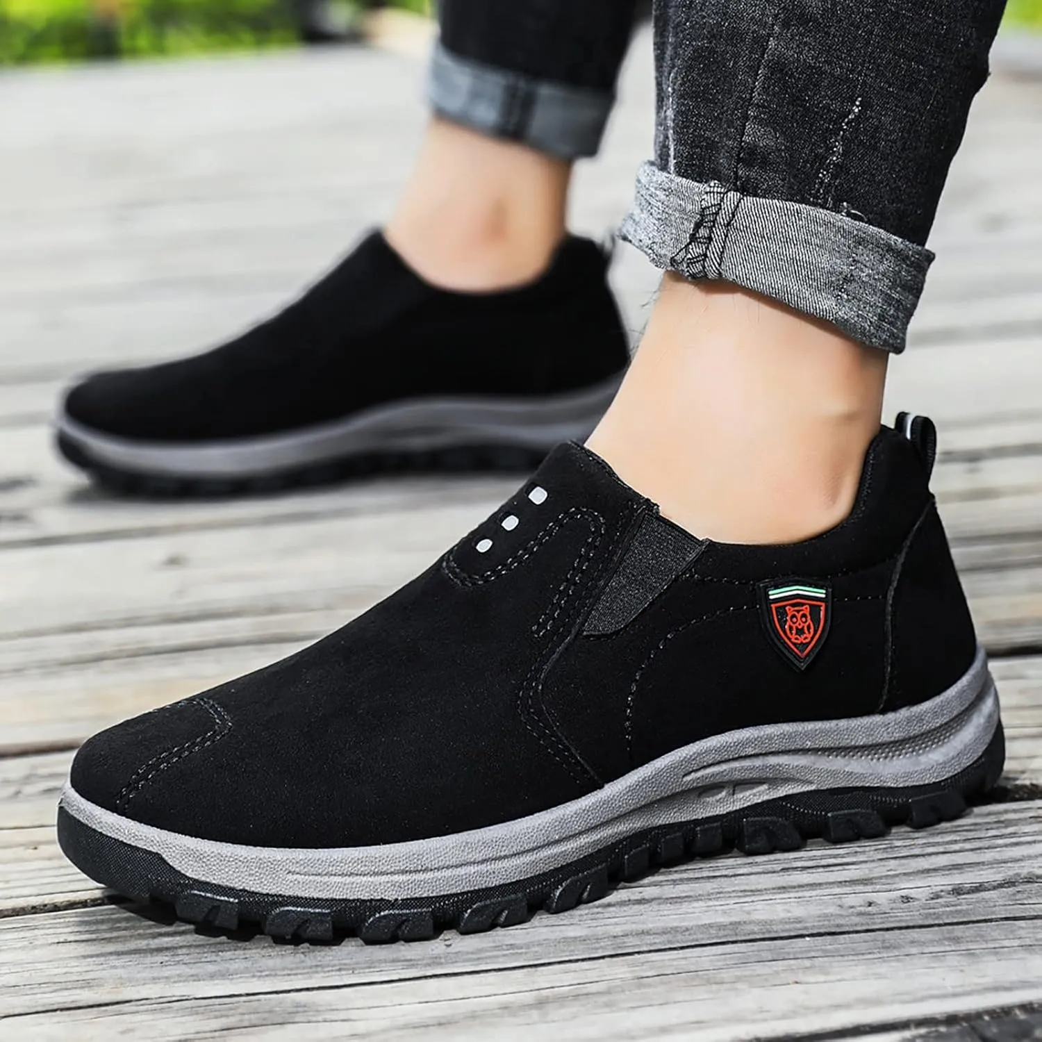 Arch Support Sports Shoes for Men Breathable Casual Comfortable Walking Sneaker Convenient Elderly Slip on Shoes
