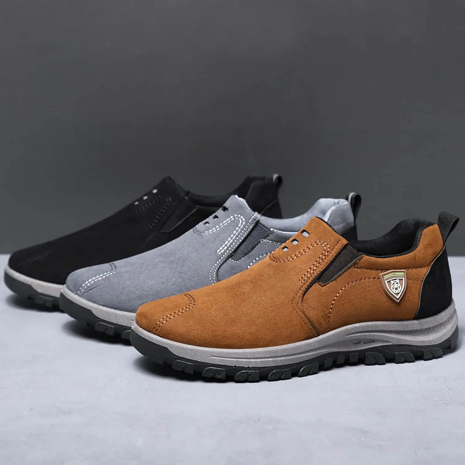 Arch Support Sports Shoes for Men Breathable Casual Comfortable Walking Sneaker Convenient Elderly Slip on Shoes