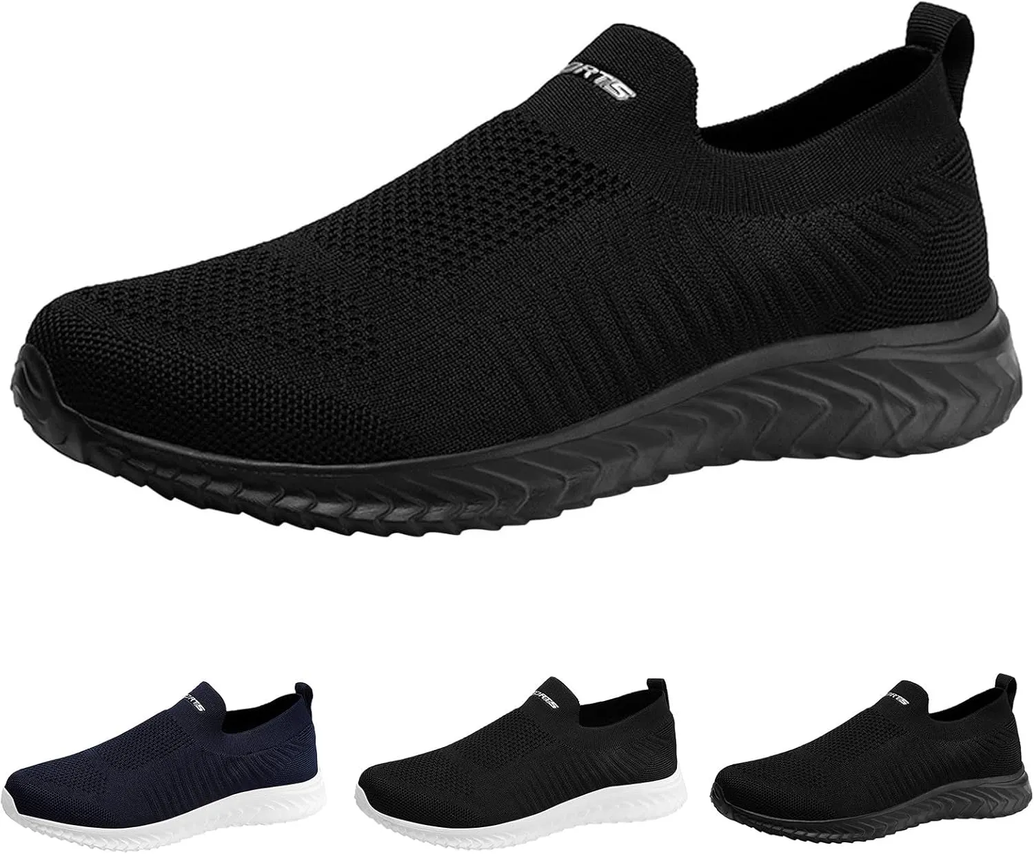 Arch Support Sports Shoes for Men Lightweight Breathable Slip On Running Shoe Outdoor Non Slip Jogging Sneakers