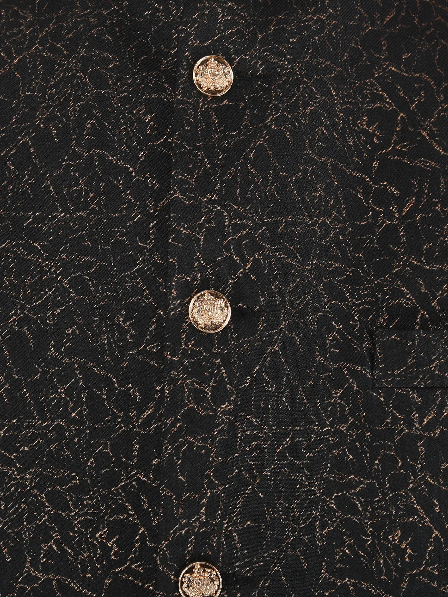 Black Gold Work Nehru Jacket