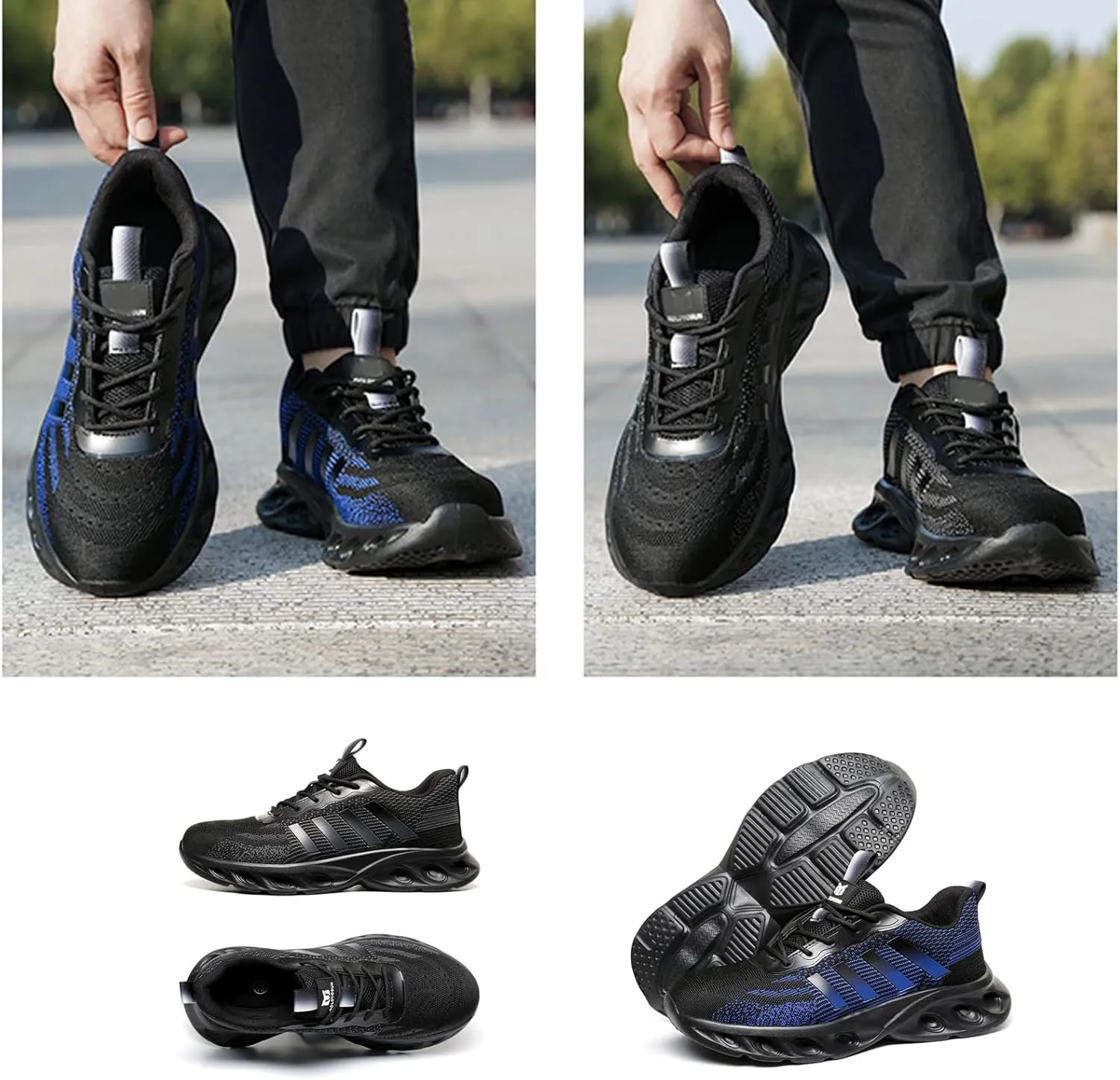 Buhelyc Steel Toe Boots Work Shoes Men's Industrial & Construction Shoes Lightweight Comfortable for Working