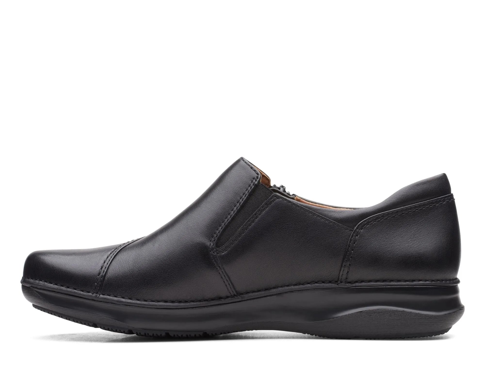 Clarks Appley Zip Black Leather