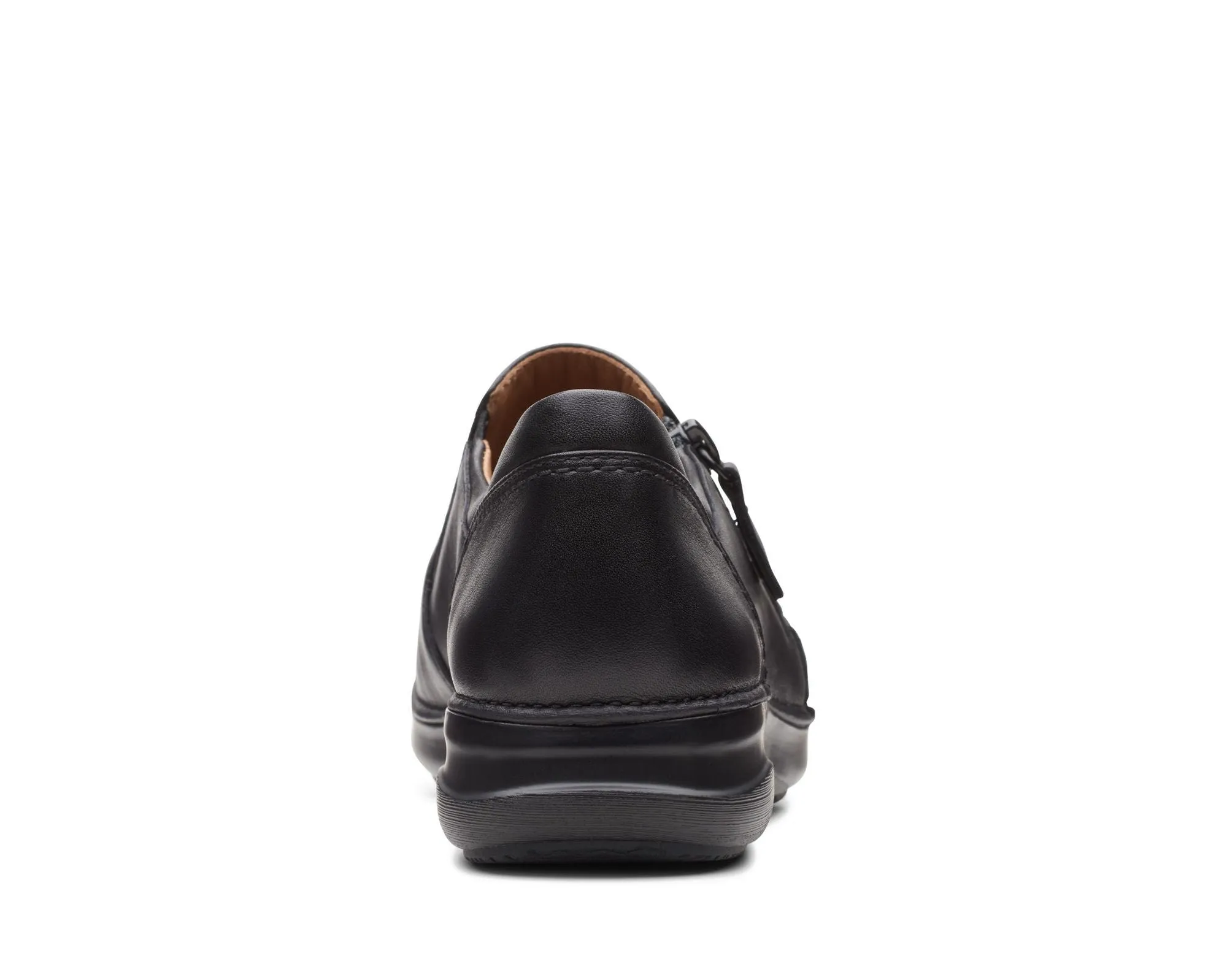 Clarks Appley Zip Black Leather