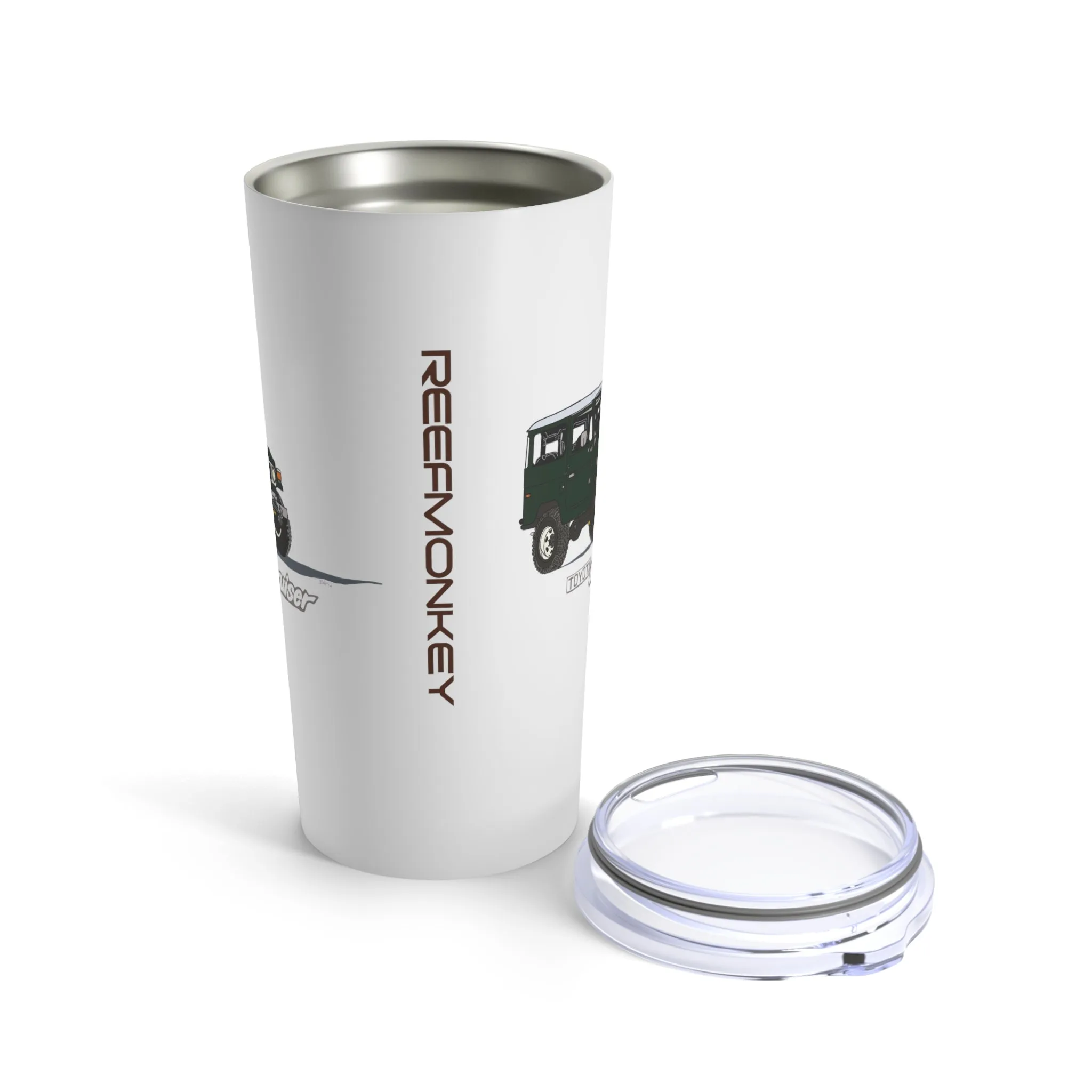 FJ40 Land Cruiser Stainless Steel Tumbler Coffee Cup - Reefmonkey Artist Brody Plourde