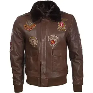 Genuine Leather Aviator Bomber Jacket for Men – Classic & Durable