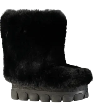 Goldbergh Black Fun Fur Snow Boots UK 4 EU 37 