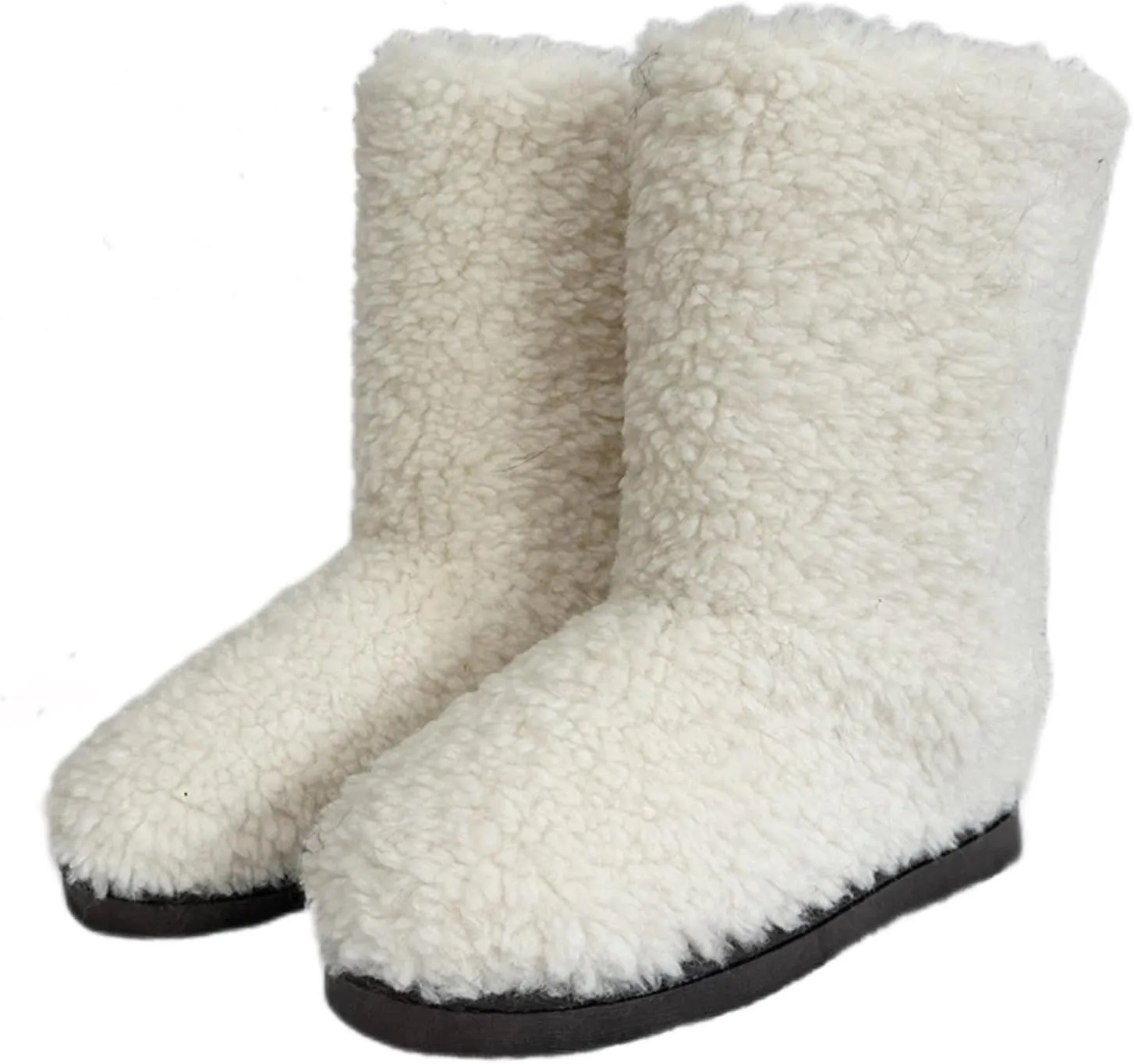 LLTMALL Women's Curly Faux Fur Snow Boots Mid Length Winter Cold Weather Boots