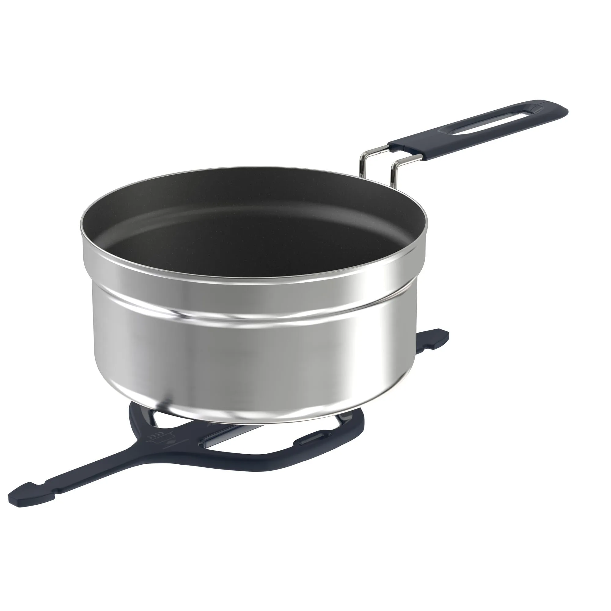 Quechua 500 Stainless Steel Non-Stick Camping Cookset  15-Piece for 2 People
